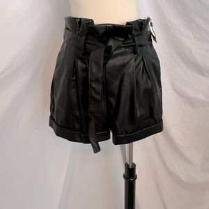 Express High Waist Faux Leather Shorts